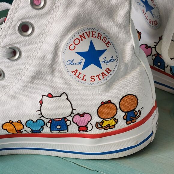 Converse x Sanrio Hello Kitty Kawaii High Top Women's Size 9.5 Sneakers Rare - Picture 9 of 16